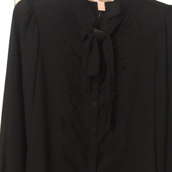 Forever 21 Neck Tie Ruffle Collar Blouse SM NWT - Picture 2 of 3